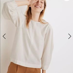 Madewell puff sleeve cream top